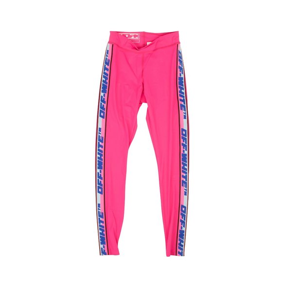 OFF-WHITE C/O VIRGIL ABLOH Pink Logo Athleisure Leggings Size XS $535